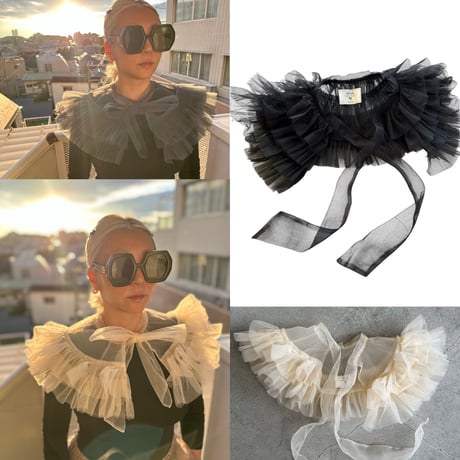Ruffle tulle collar by DIR69