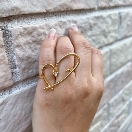 Love heart double ring
