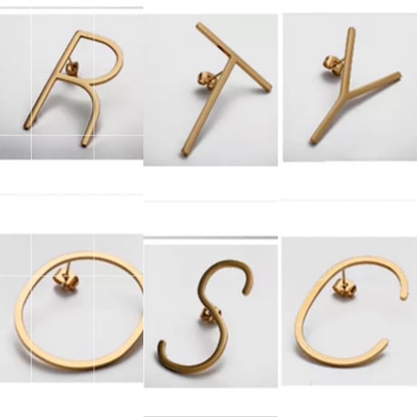 Big letter earring ( 片耳用)