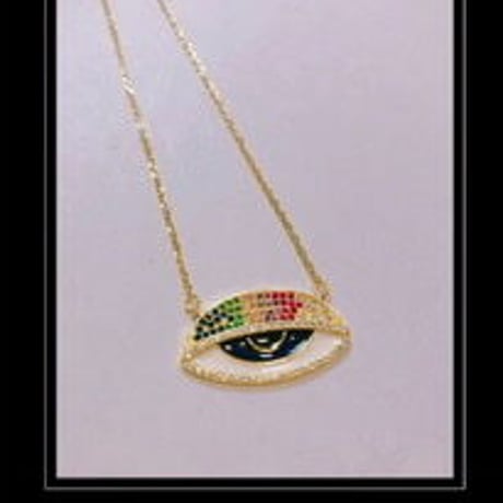 half opened eye necklace