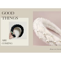 eco fur w Pearls headbands
