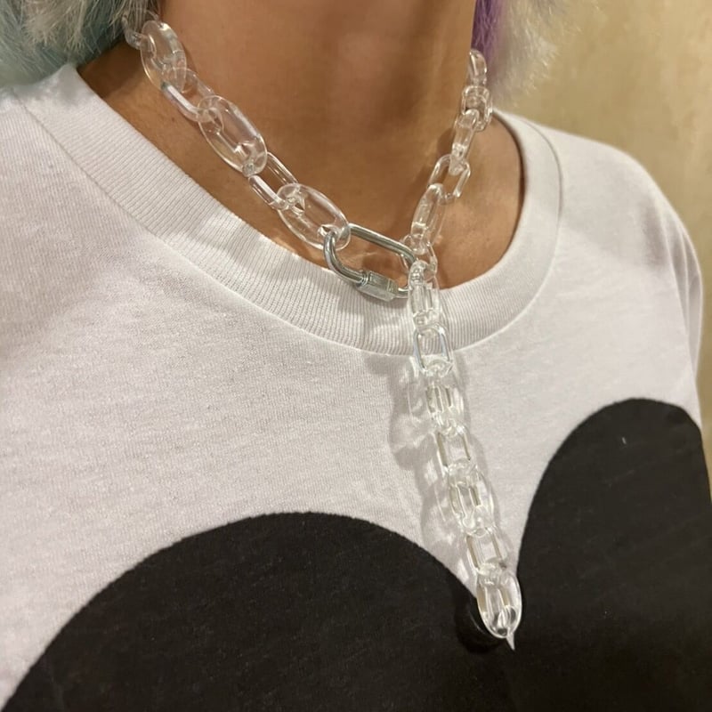 Clear pig nose chain necklace w clasp | burself