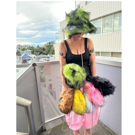 Set of Fluffy hat & bag