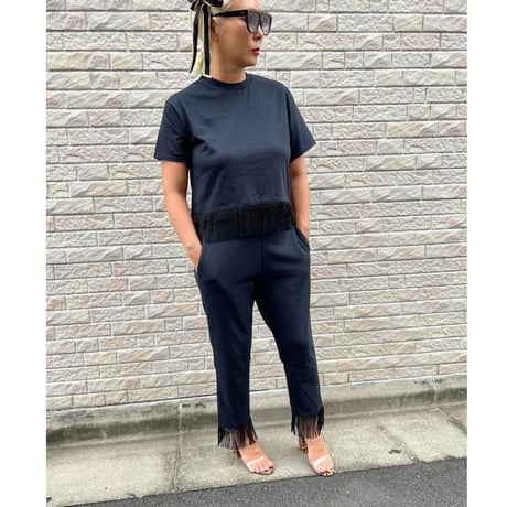 fringed hem cropped top