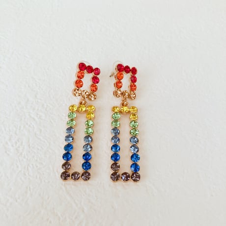 Rainbow Rec earrings