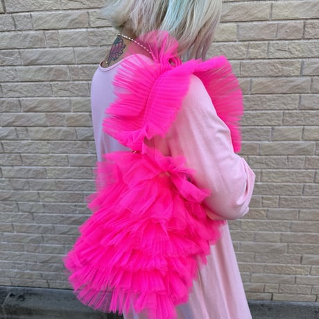 Wild flower ruffle tulle bag