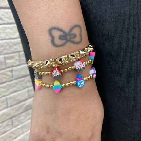 Gold design bracelet and ring set