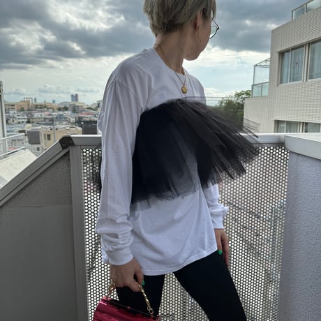 Tulle peplum tee