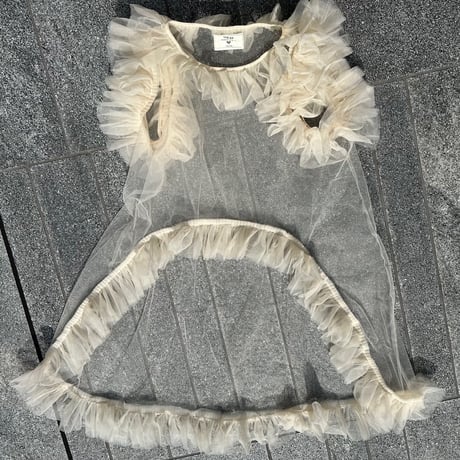 Frilled tulle long tunic