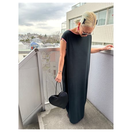 Deep back open pile dress