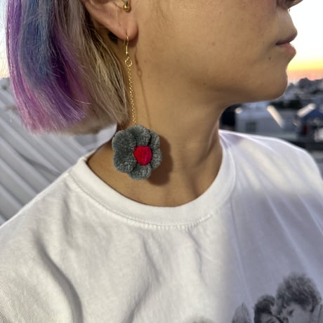 Colorful pompom earrings