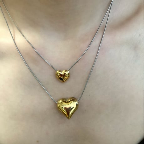 BI colored heart necklace / large