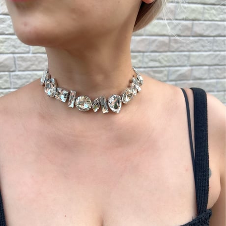 Clear bijoux short necklace