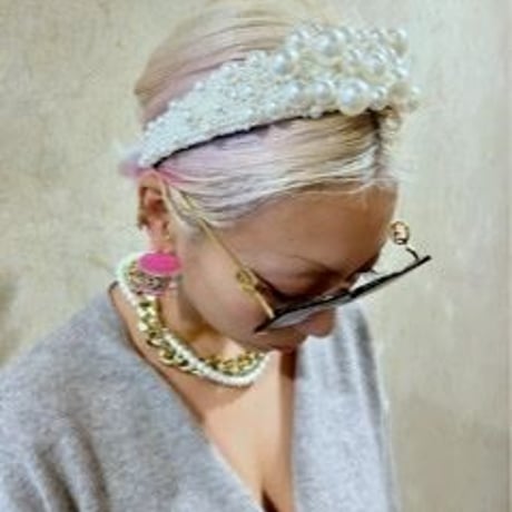 Chunky pearls headband