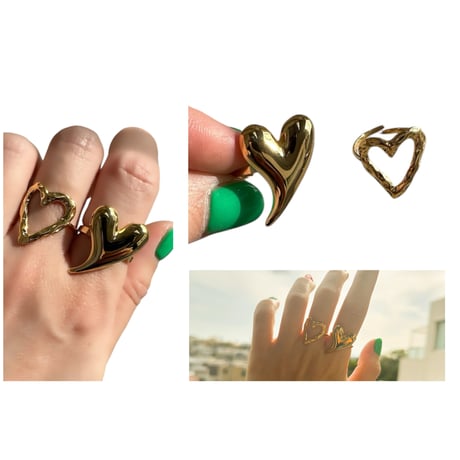 Stainless steel heart rings