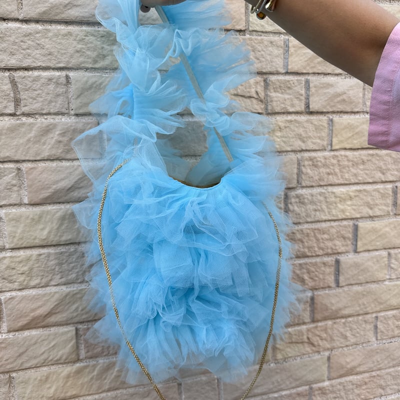 チュールバック Wild flower ruffle tulle bag | burself