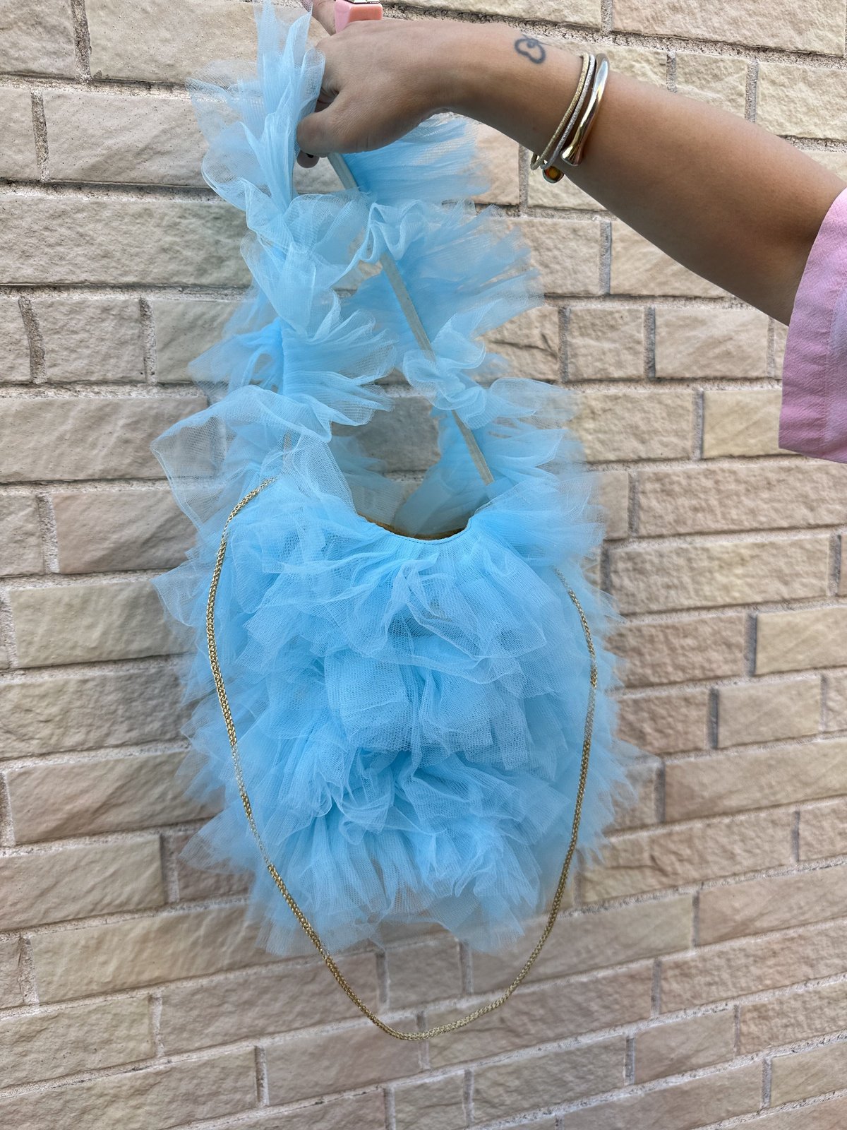 burself バーセルフ チュールショルダーバッグ Frilled tulle shopper bag by burself x DIR69 |