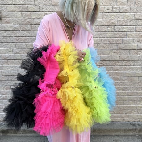 Wild flower ruffle tulle bag