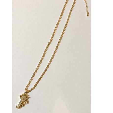 Crown letter necklace