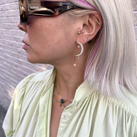 Moon and star earrings