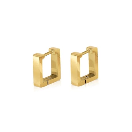 Square gold earrings