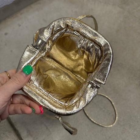 Metallic gathered mini bag