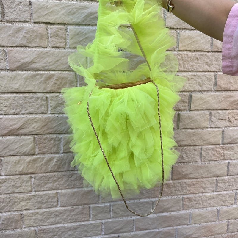 burself バーセルフ チュールショルダーバッグ Frilled tulle shopper bag by burself x DIR69 |