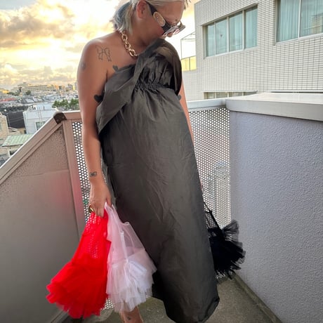 Frilled tulle shopper bag by burself x DIR69