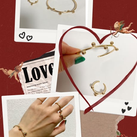 dots ring&bangle set