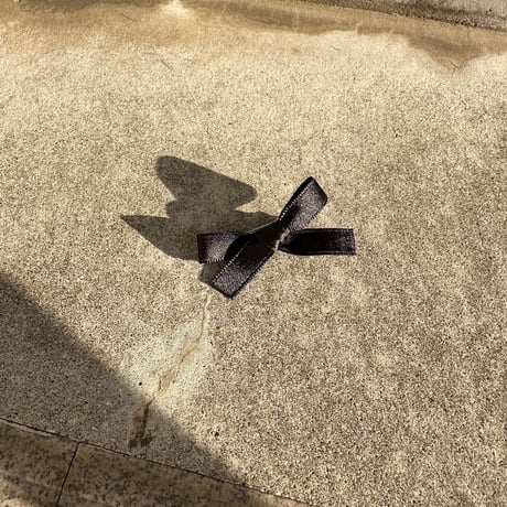 Tiny black ribbon clip