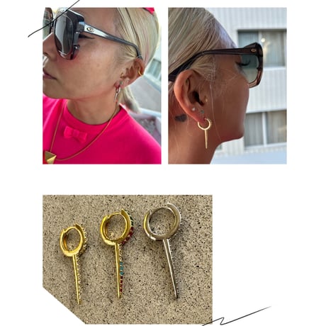 Long studded earring 片耳用