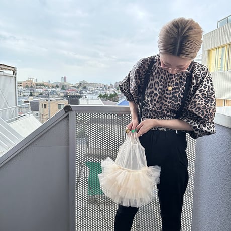 Frilled tulle shopper bag by burself x DIR69