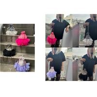 Lace tulle frilled drawstring bag by DIR69 x burself