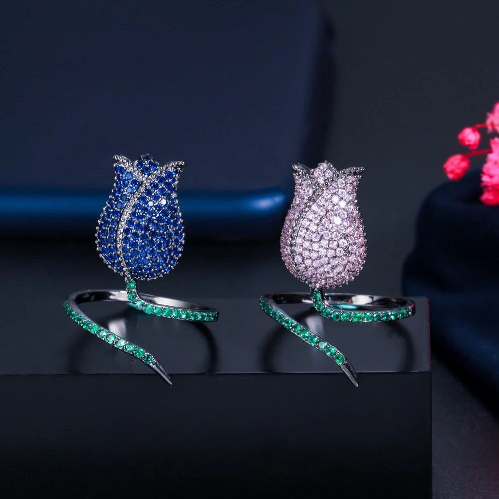 大人❢ルビーインフックサイトにキラキラパーツブレス❥ Tulip ring | burself