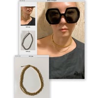 Stainless double chain short necklace