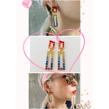 Rainbow Rec earrings
