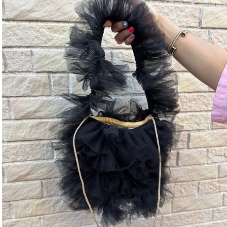 Wild flower ruffle tulle bag