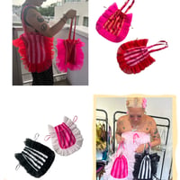 DIR69 x burself stripe frilled totes
