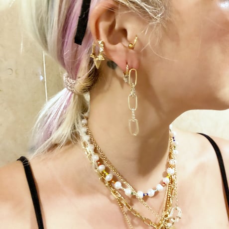 Combi chain earrings