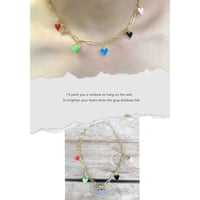 Colorful heart enamel necklace