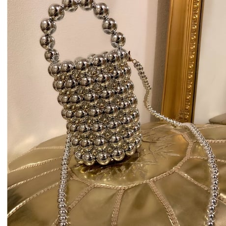 Beaded bucket bag