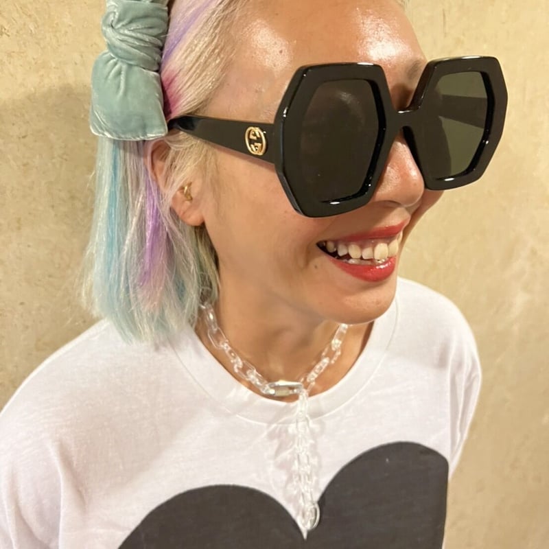 Clear pig nose chain necklace w clasp | burself