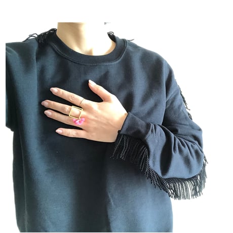 Fringed sweat top
