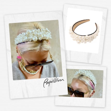 Chunky pearls headband