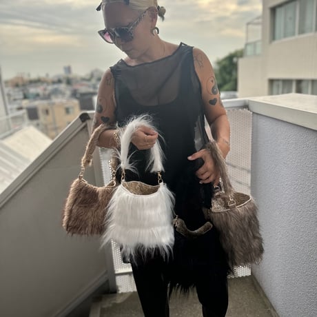 DIR69 x burself faux fur bucket bags