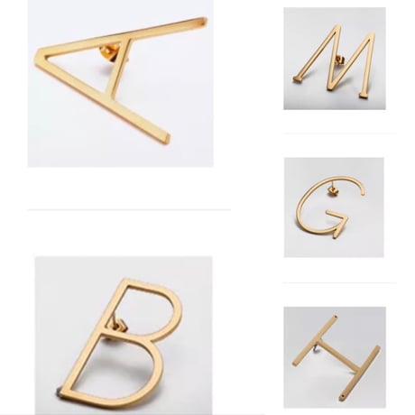 Big letter earring ( 片耳用)
