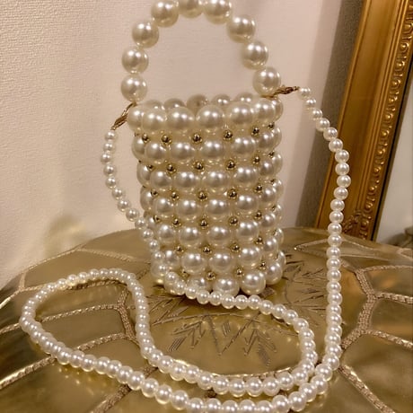 Beaded bucket bag