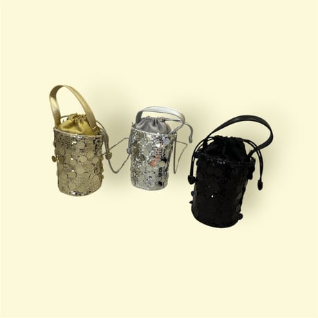 Sequin drawstring bag