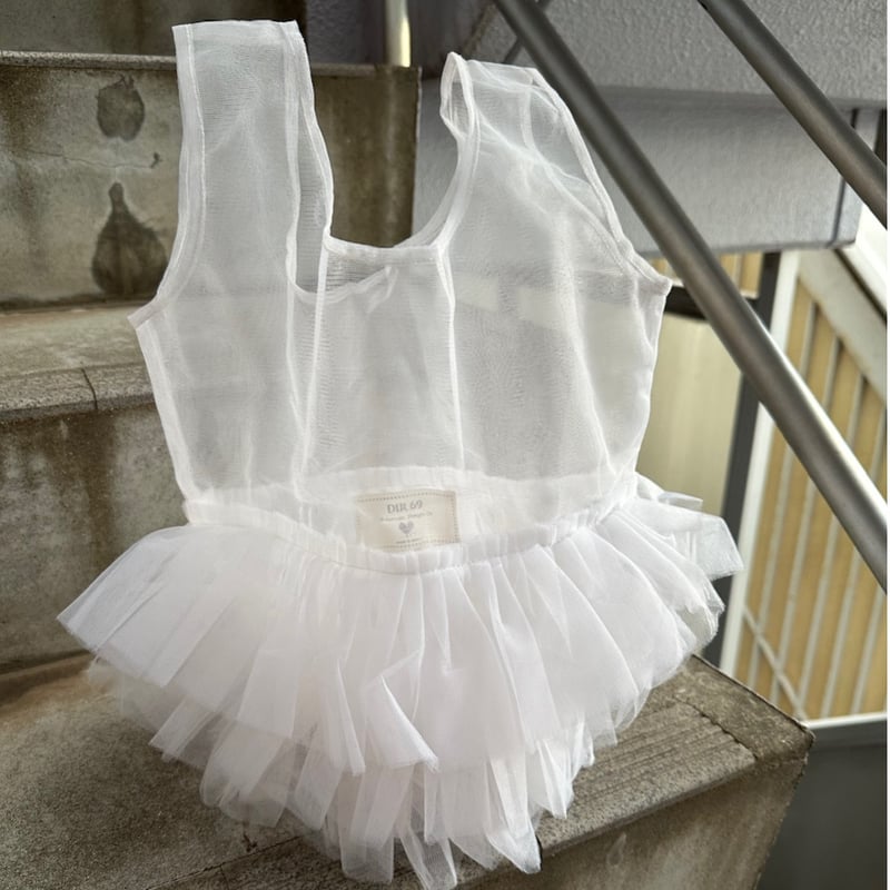 Frilled tulle shopper bag by burself x DIR69 |