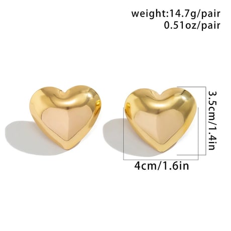 Big heart studded earrings